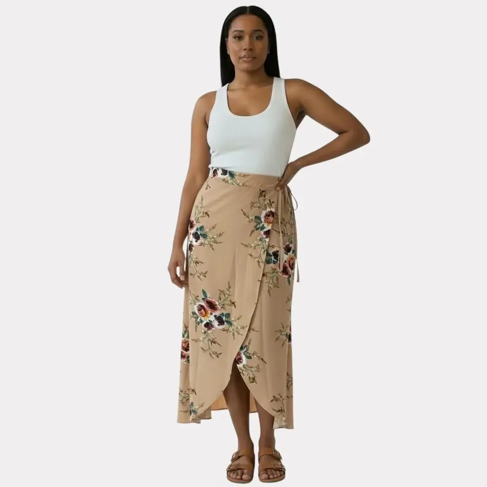 Floral Printed Tied Waist Skirt